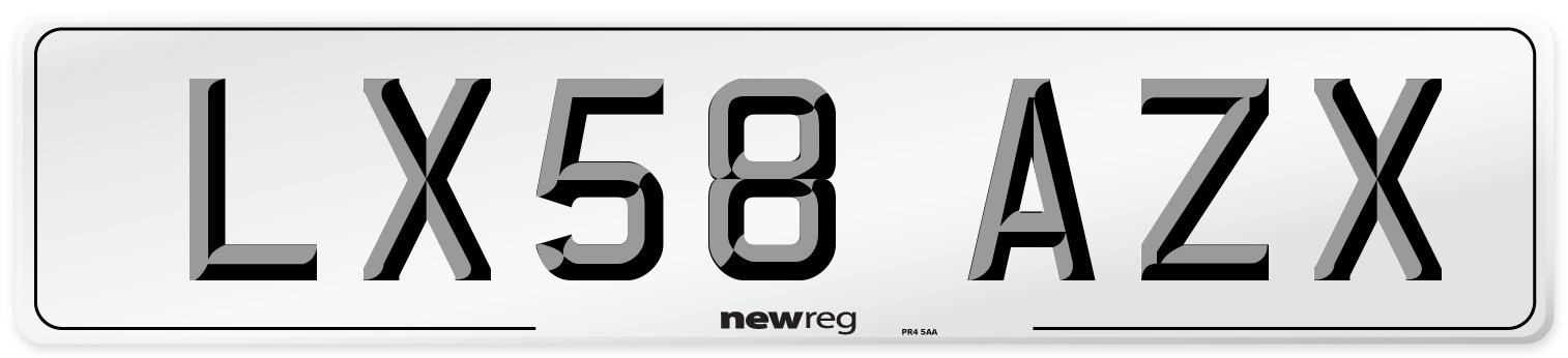 LX58 AZX Number Plate from New Reg
